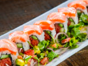 Seard Salmon Ceviche Roll